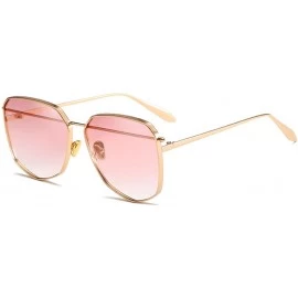 Oval Unisex Sunglasses Retro Black Grey Drive Holiday Oval Non-Polarized UV400 - Gold Pink - CV18R5TCITU $8.15