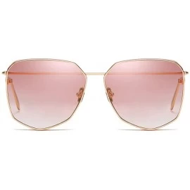 Oval Unisex Sunglasses Retro Black Grey Drive Holiday Oval Non-Polarized UV400 - Gold Pink - CV18R5TCITU $8.15
