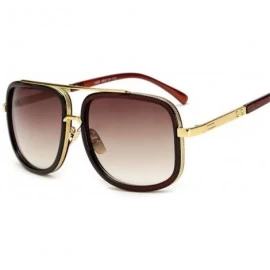 Semi-rimless Oversized Men Sunglasses Luxury Women Sun Glasses Square Retro - C9 - CQ194O7294L $20.99