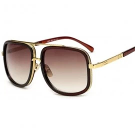 Semi-rimless Oversized Men Sunglasses Luxury Women Sun Glasses Square Retro - C9 - CQ194O7294L $47.08