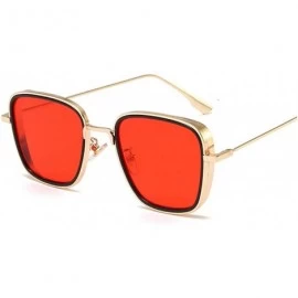 Square Luxury Kabir Singh India Movie Sunglasses Men Women Square Gold Frame Cool Shades Red Sun Glasses Male Female - CX198Z...