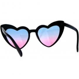 Round Womens Mod Heart Shape Plastic Funk Sunglasses - Black Blue Pink - CS180ZARWKU $8.88