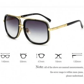 Semi-rimless Oversized Men Sunglasses Luxury Women Sun Glasses Square Retro - C9 - CQ194O7294L $47.08