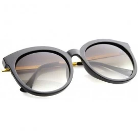 Wayfarer Modern Metal Temple Tinted Lens Oversize Round Horn Rimmed Sunglasses 55mm - Black-gold / Lavender - CR12H0L9KDL $8.15