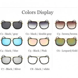 Semi-rimless Oversized Men Sunglasses Luxury Women Sun Glasses Square Retro - C9 - CQ194O7294L $20.99