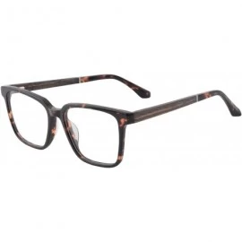 Rectangular Men's Wood Glasses Polarized Myopia Sunglasases-PJ9013 - Demi - CB18Z2ME334 $43.34