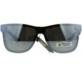 Square Biohazard Sunglasses Unisex Fashion Rims Behind Lens Square Frame - Black - CK188Z37EUZ $9.68