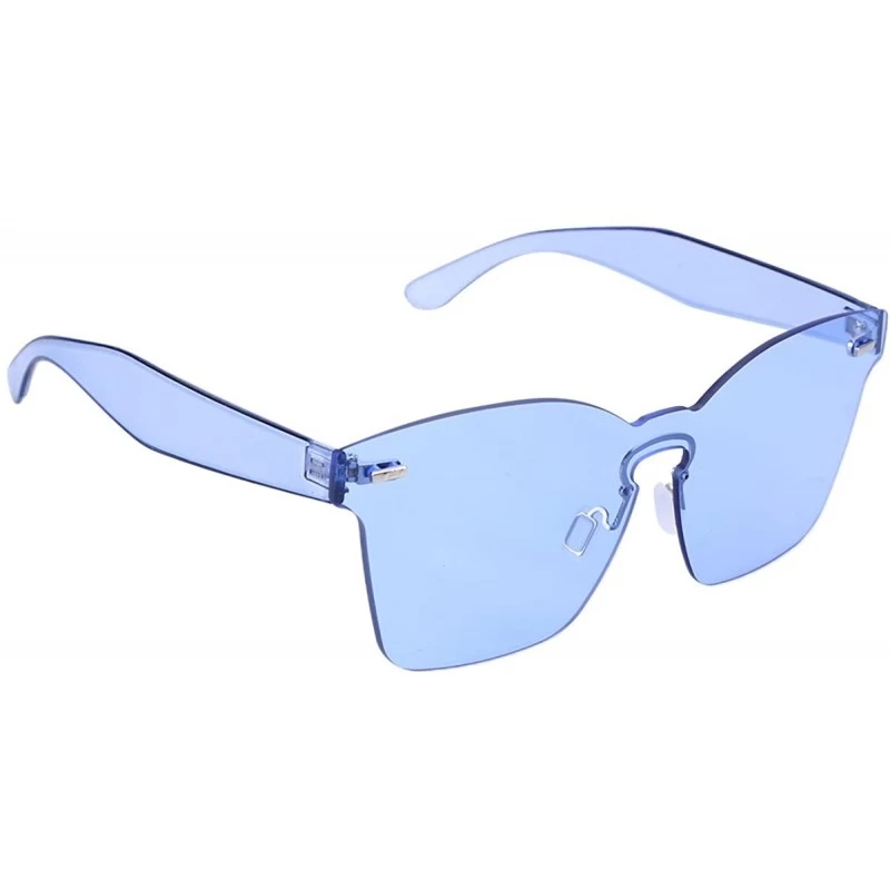 Rimless Rimless Sunglasses Novelty Pratical Beach Seaside Sunglass Mirror Summer Eyewear for Men Women (Blue) - CE18DII90RS $...