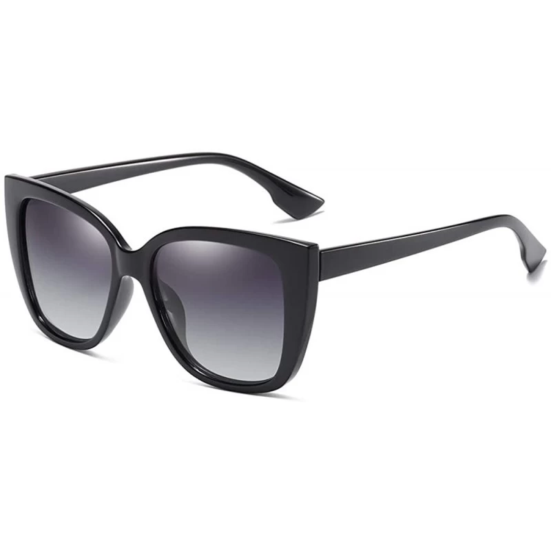 Cat Eye Polarized Cat Eye Fashion Designer Sunglasses for Women - 100% UV Protection - Black - CO18L6XHHY3 $10.24