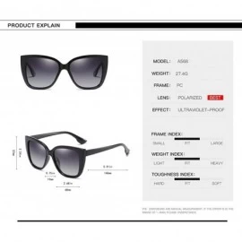 Cat Eye Polarized Cat Eye Fashion Designer Sunglasses for Women - 100% UV Protection - Black - CO18L6XHHY3 $10.24