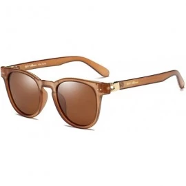 Aviator Sunglasses Polarized Unbreakable Brown - Round Brown 2 - CO189T7U5NW $20.90