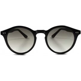 Round Classic Vintage Retro Keyhole Hipster Mens Womens Stylish Round Sunglasses - Black - CV189AMZOT0 $19.47