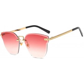 Aviator Fashion frameless trimming sunglasses - sunglasses women's UV protection sunglasses - E - C818RR3KKYT $83.29