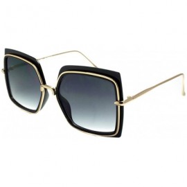 Butterfly Butterfly Oversize Fashion Sunglasses - UV Protection - Gold / Black - CX18O7O5NR8 $49.87
