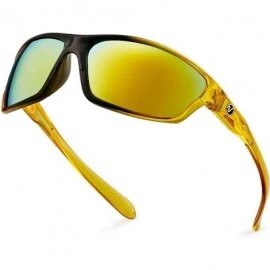 Goggle Polarized Wrap Around Sport Sunglasses - Crystal Yellow - Revo Yellow - CS196R2ZDDG $12.31