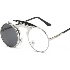 Oversized Retro Sunglasses Round Metal Frames Sun Glasses Women Men Eyewear Gold1 Black Gray - C2194O2SHLY $46.25