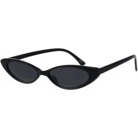 Oval Womens Fashion Sunglasses Skinny Oval Cateye Frame UV 400 - Black (Black) - CC18QS6MQ7I $19.99
