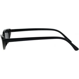 Oval Womens Fashion Sunglasses Skinny Oval Cateye Frame UV 400 - Black (Black) - CC18QS6MQ7I $12.70