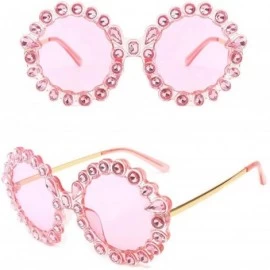Round Retro Ladies Round Diamond Sunglasses for Women - 6 - CP18S2ACX9O $24.96
