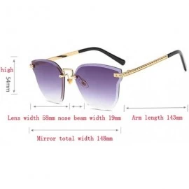 Aviator Fashion frameless trimming sunglasses - sunglasses women's UV protection sunglasses - E - C818RR3KKYT $72.38