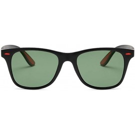 Square Men Polarized Sunglasses Vintage Rivet Driving Square Sun Glasses Women Shade Goggles UV400 - Black Yellow - C6199OC4O...