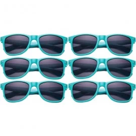 Wayfarer 80's Classic Blue Brothers Horn Rimmed Style Retro Colors Packs Vintage Retro Sunglasses (6 PACK) - 6 Pack- Teal - C...