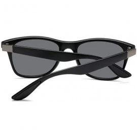 Square Men Polarized Sunglasses Vintage Rivet Driving Square Sun Glasses Women Shade Goggles UV400 - Black Yellow - C6199OC4O...