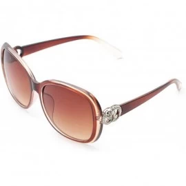 Rectangular UV Protection Sunglasses for Women Shades Glasses - Transparent Brown - C918M0OS3CQ $13.07