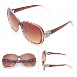 Rectangular UV Protection Sunglasses for Women Shades Glasses - Transparent Brown - C918M0OS3CQ $13.07