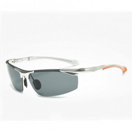 Square Movement Sun Glasses Magnesium alloy Silver Frame Metal Flying Driving Polarized light Lightweight Glasses - CN11NRLU3...