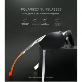 Square Movement Sun Glasses Magnesium alloy Silver Frame Metal Flying Driving Polarized light Lightweight Glasses - CN11NRLU3...