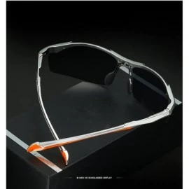 Square Movement Sun Glasses Magnesium alloy Silver Frame Metal Flying Driving Polarized light Lightweight Glasses - CN11NRLU3...