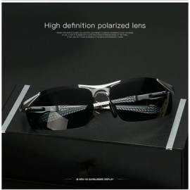 Square Movement Sun Glasses Magnesium alloy Silver Frame Metal Flying Driving Polarized light Lightweight Glasses - CN11NRLU3...