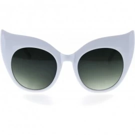 Cat Eye Womens Bat Shape Large Butterfly Cat Eye Plastic Sunglasses - White Green - C718SZQQI48 $19.42