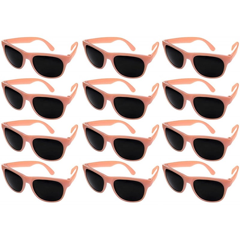 Wayfarer 12 Pack Fun Party Color Changing Sport Horn Rimmed Frame Sunglasses UV Protective Lens 5402DA - Milk-peach - C018GTY...