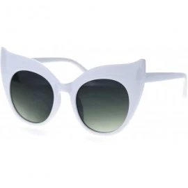 Cat Eye Womens Bat Shape Large Butterfly Cat Eye Plastic Sunglasses - White Green - C718SZQQI48 $19.42