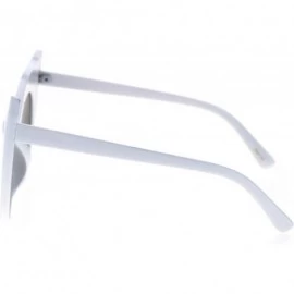 Cat Eye Womens Bat Shape Large Butterfly Cat Eye Plastic Sunglasses - White Green - C718SZQQI48 $19.42