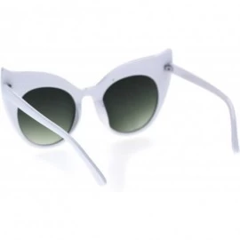 Cat Eye Womens Bat Shape Large Butterfly Cat Eye Plastic Sunglasses - White Green - C718SZQQI48 $19.42