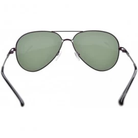 Wrap Stainless Steel Frame Pilot Polarized Sunglasses Men Women - Purple - C211P2OOQ65 $9.56