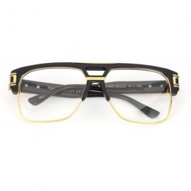 Rimless Vintage Aviator Glasses For Men Oversize Square Clear Lens Eyewear - Black Frame - CY1863S0Q4S $16.62