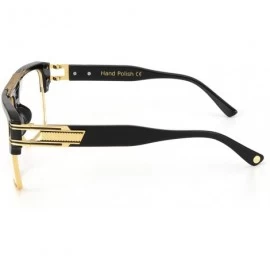 Rimless Vintage Aviator Glasses For Men Oversize Square Clear Lens Eyewear - Black Frame - CY1863S0Q4S $16.62