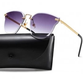 Aviator Fashion frameless trimming sunglasses - sunglasses women's UV protection sunglasses - E - C818RR3KKYT $72.38