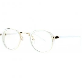 Round Vintage Clear Lens Glasses Round Side Cover Frame Fashion Eyewear UV 400 - White Gold - CQ1884XTW2H $13.72