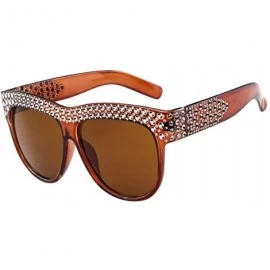 Aviator Unisex Fashion Patchwork Big Frame Sunglasses-Women Men Vintage Retro Glasses - F - CK18Q3ZES4I $19.12