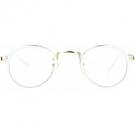 Round Vintage Clear Lens Glasses Round Side Cover Frame Fashion Eyewear UV 400 - White Gold - CQ1884XTW2H $21.13