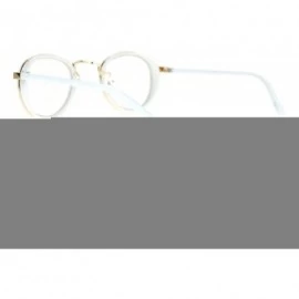 Round Vintage Clear Lens Glasses Round Side Cover Frame Fashion Eyewear UV 400 - White Gold - CQ1884XTW2H $13.72