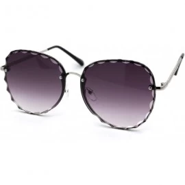 Butterfly Womens Flower Petal Bevel Lens Butterfly Sunglasses - Silver Smoke - C118ZMG8A7O $14.60