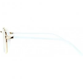Round Vintage Clear Lens Glasses Round Side Cover Frame Fashion Eyewear UV 400 - White Gold - CQ1884XTW2H $21.13