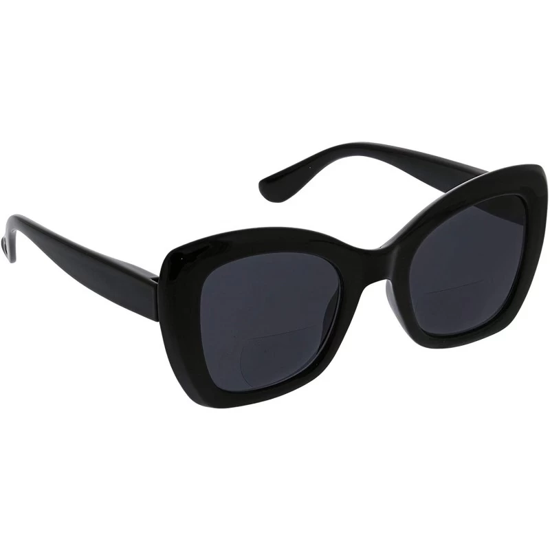 Cat Eye Women's Mariposa Bifocal Cat-Eye Reading Sunglasses - Black - 49 mm + 1.5 - CZ196524O53 $17.58