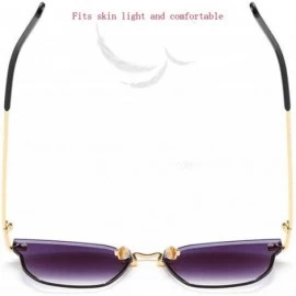 Aviator Fashion frameless trimming sunglasses - sunglasses women's UV protection sunglasses - E - C818RR3KKYT $72.38